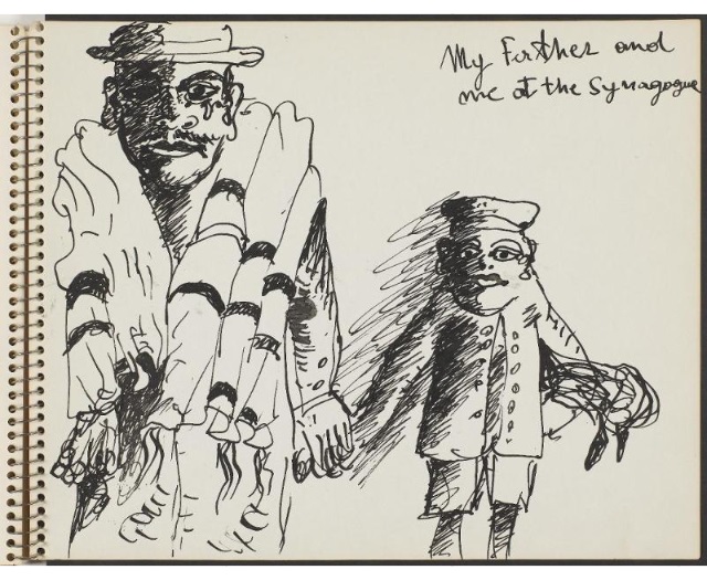 My father and me in the sinagogue